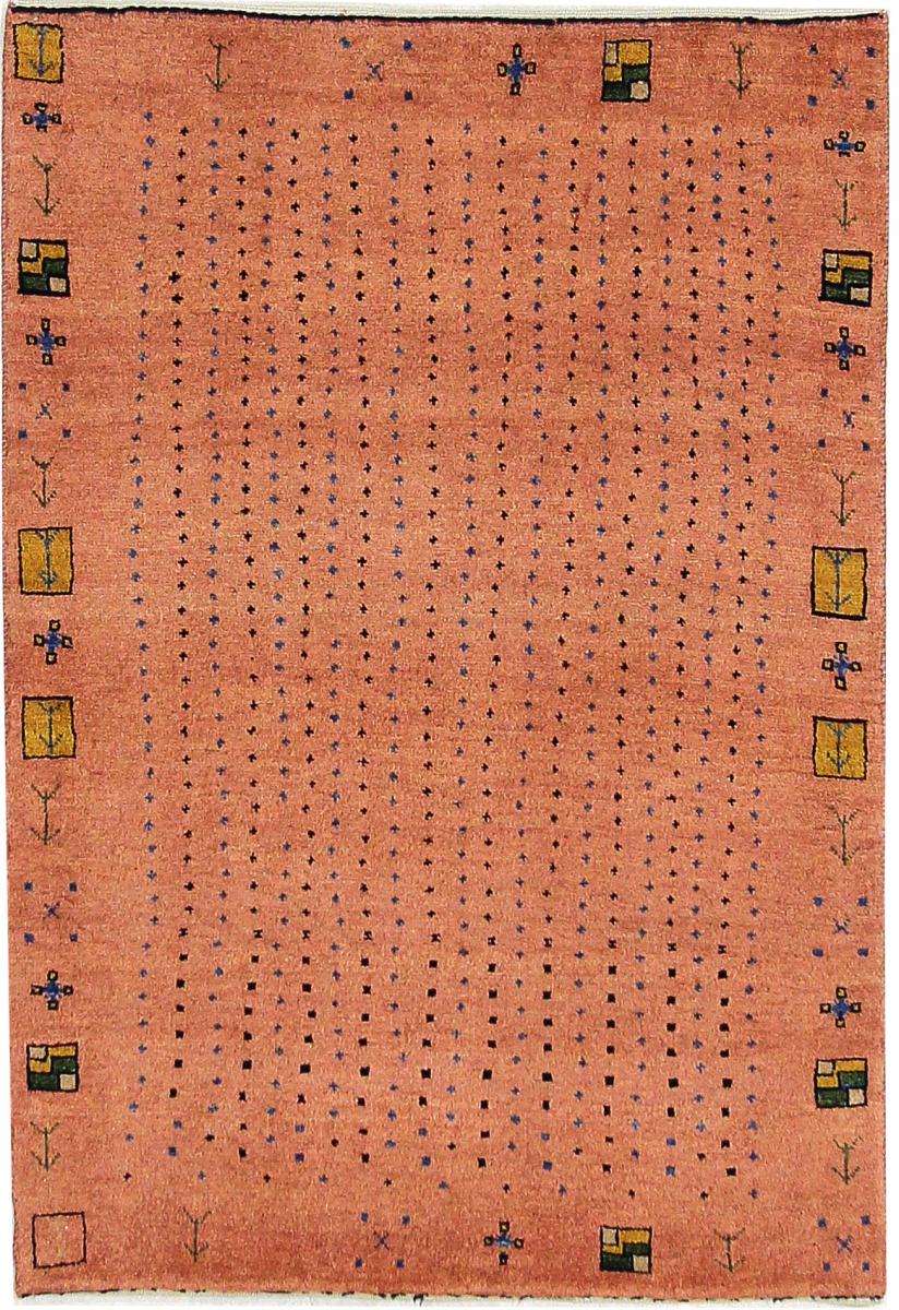 Nain Trading Handgeknüpfter Teppich Perser Gabbeh Loribaft 116x79 Läufer Orange (Wolle, Persien/Iran)