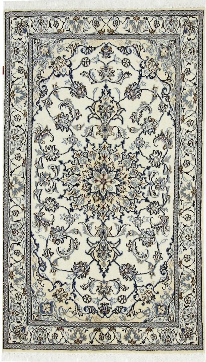 Nain Trading Orientalischer Nain Teppich 203x114 Dunkelgrau/Beige (Persien/Iran, Wolle mit Seide, Handgeknüpft)