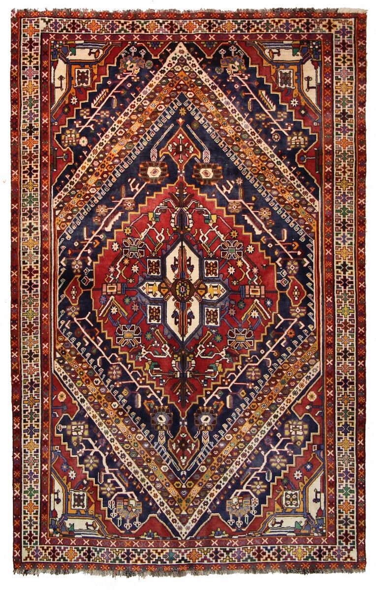 Nain Trading Orientalischer Ghashghai Teppich 266x168 Dunkelgrau/Dunkelblau (Persien/Iran, Wolle, Handgeknüpft)