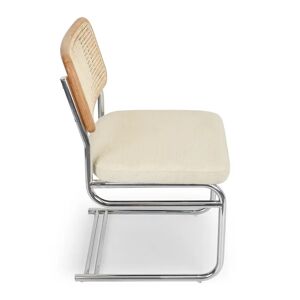 NV GALLERY Design-Stuhl UBERTO - Weiß / Silber / Holz