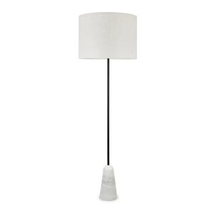 NV GALLERY Stehlampe MALVA - Stehlampe, Weißer Marmor & schwarzes Metall, H183 - Weiß / Schwarz