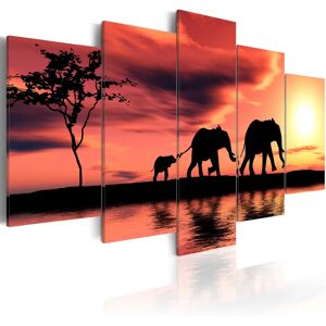 Artgeist Wandbild - Kleine Elefanten-Familie