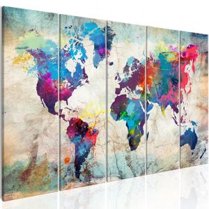 Artgeist Wandbild - World Map: Cracked Wall