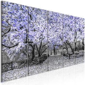 Artgeist Wandbild - Magnolia Park (5 Parts) Narrow Violet