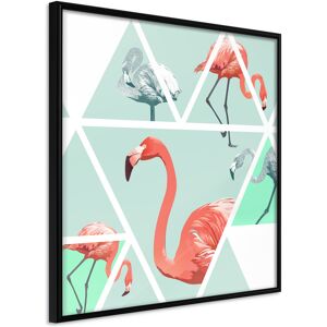 Artgeist Poster - Tropical Mosaic with Flamingos (Square)