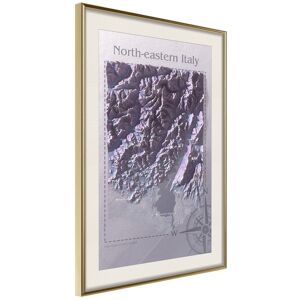 Artgeist Poster - Raised Relief Map: North-Eastern Italy