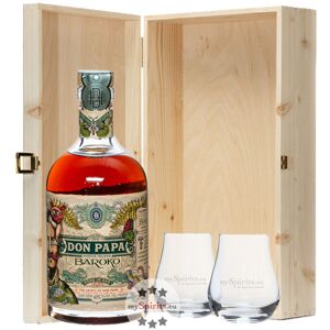 Don Papa Rum Geschenk-Set Don Papa Baroko in Holzkiste (40 % Vol., 0,7 Liter)