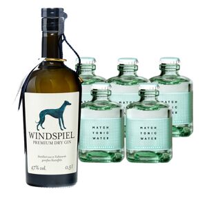 Windspiel Manufaktur Windspiel Gin & 5 x Match Mediterranean Tonic Set (47 % vol, 1,5 Liter)