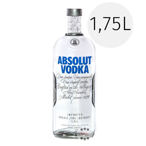 Absolut Vodka 1,75L (40 % vol., 1,75 Liter)