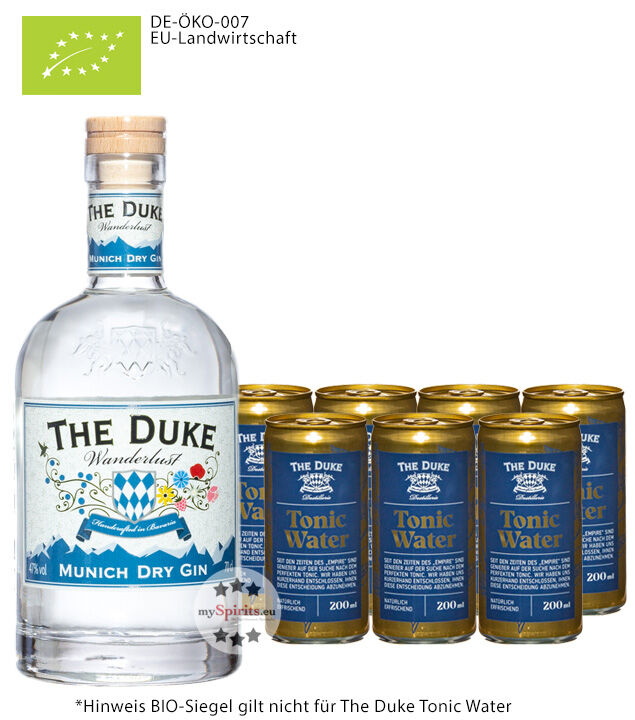 The Duke Destillerie The Duke Wanderlust Gin Bio & The Duke Tonic Set (45 % Vol., 2,1 Liter)
