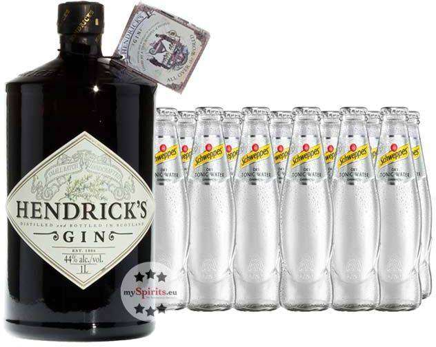 The Hendrick's Gin Distillery Hendrick’s Gin & 12 Schweppes Dry Tonic Water (44 % Vol., 3,4 Liter)