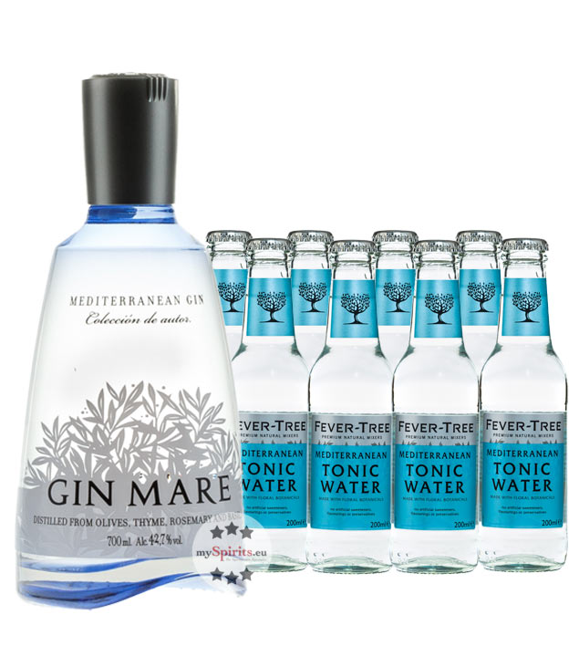 Gin Mare & 8 x Fever-Tree Mediterranean Tonic Water (42,7 % Vol., 2,3 Liter)