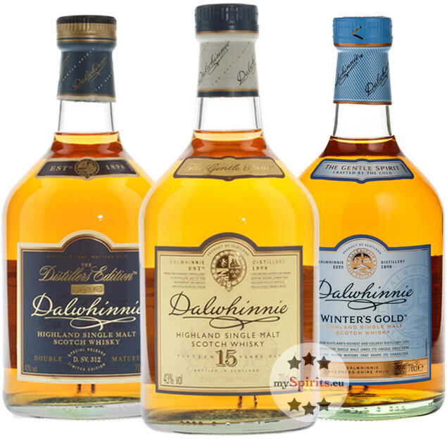 Dalwhinnie Distillery Dalwhinnie Whisky 3er Set: Winters Gold, 15 YO, Distillers Edition (43 % Vol., 2,1 Liter)