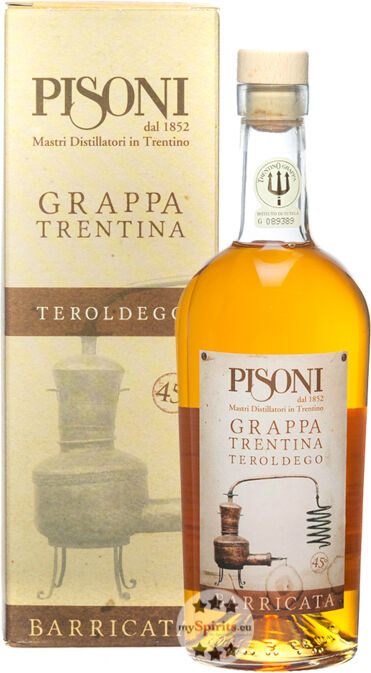 Distilleria F.lli Pisoni Pisoni Grappa Barricata Teroldego (45 % Vol., 0,7 Liter)