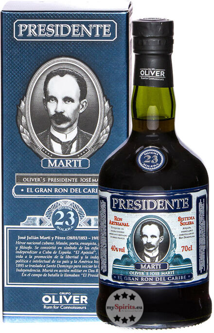 Oliver & Oliver Presidente Rum 23 Sistema Solera (40 % Vol., 0,7 Liter)