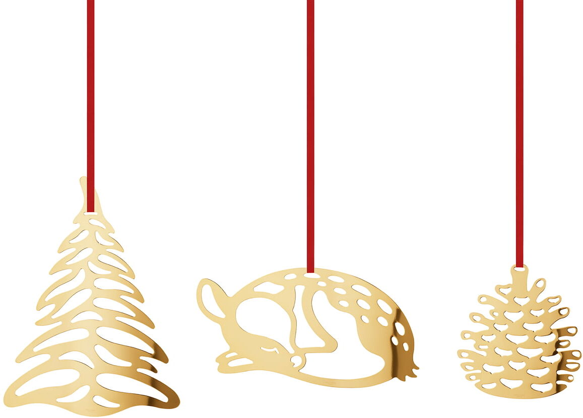 Georg Jensen - Large Christmas Ornament, gold (3er-Set)