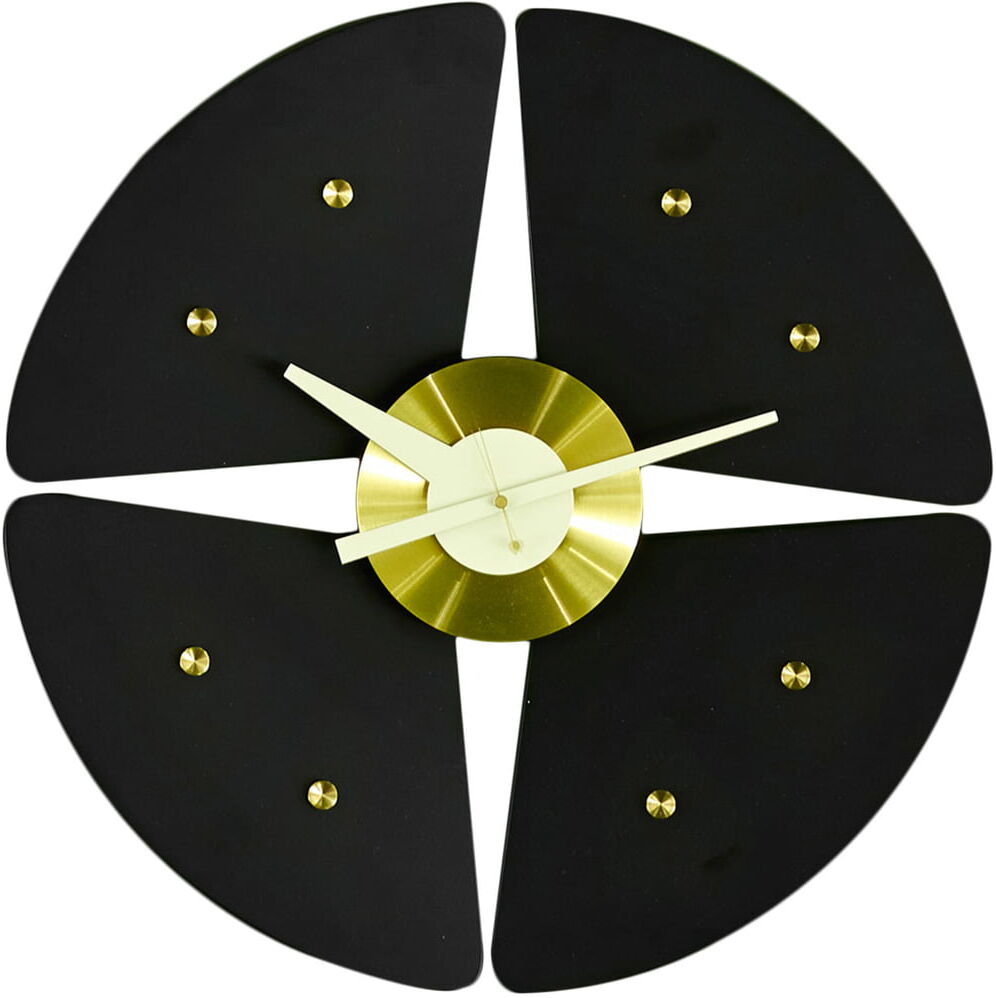 Vitra - Petal Clock, schwarz/ messing