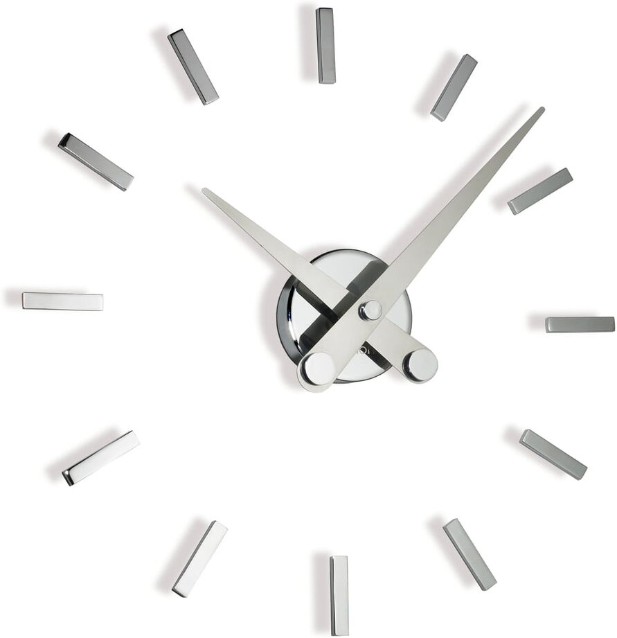 nomon - Puntos suspensivos Wanduhr mit 12 Stundenzeichen, Chrom / Stahl