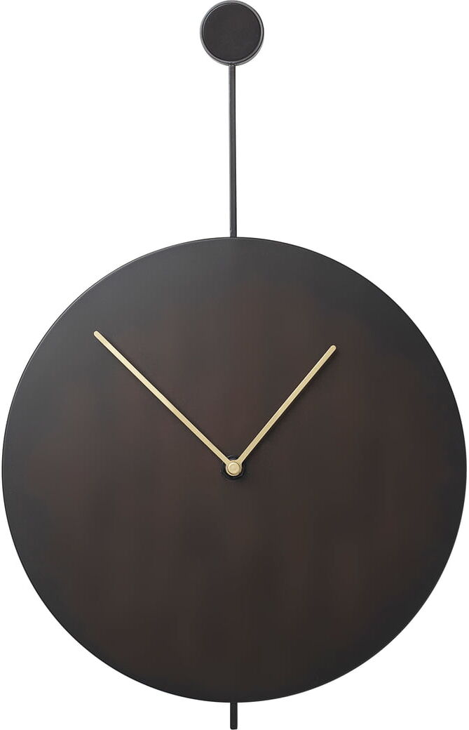 ferm LIVING - Trace Wanduhr, schwarz / Messing