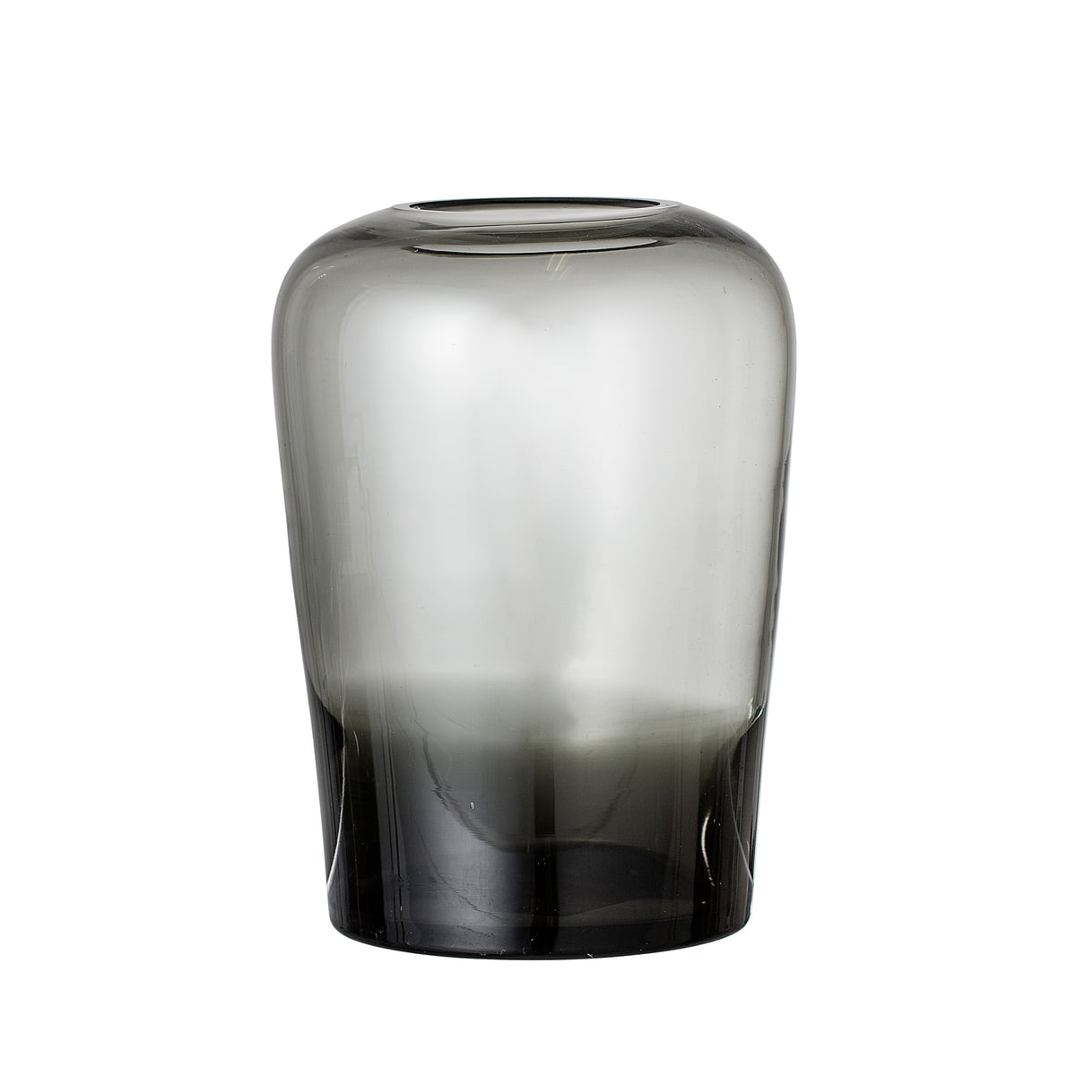 Bloomingville - Glas-Vase, Ø 13,5 x H 19 cm, grau