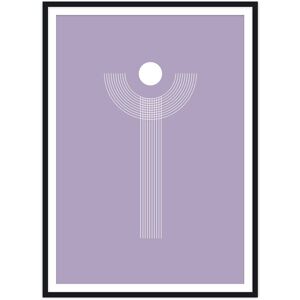 artvoll - Graphic Arches Y Poster, lila, mit Rahmen , schwarz, 21 x 30 cm