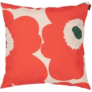 Marimekko - Unikko Kopfkissenbezug, 50 x 60 cm, offwhite / orange / grün