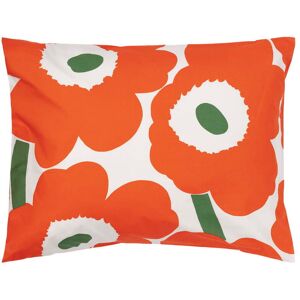 Marimekko - Unikko Kopfkissenbezug, 60 x 63 cm, offwhite / orange / grün