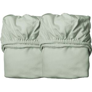 Leander - Spannbettlaken für Babybett, 100% Bio-Baumwolle, 115 x 60 cm, sage green (2er-Set)