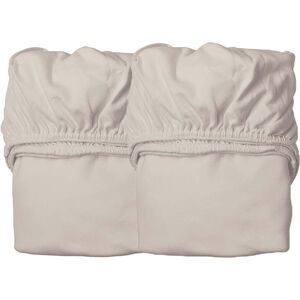 Leander - Spannbettlaken für Babybett, 100% Bio-Baumwolle, 115 x 60 cm, cappuccino (2er-Set)