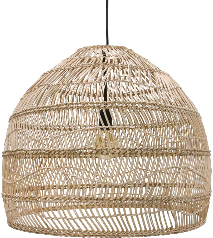 HKliving - Wicker Pendelleuchte M, Ø 60 x H 50 cm, natur