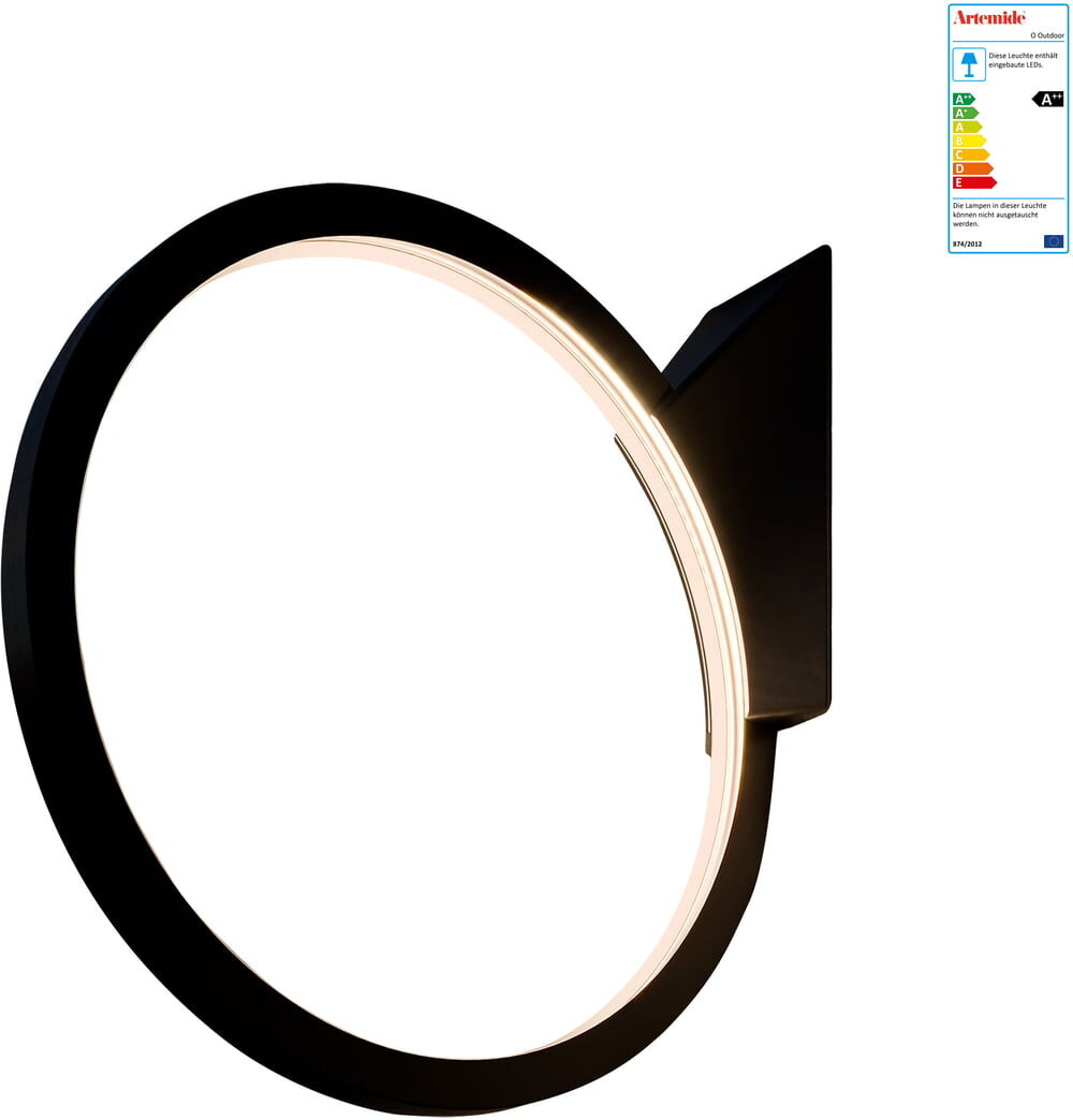 Artemide - O Outdoor LED Wand- und Deckenleuchte Ø 45 cm, schwarz Artemide - O Outdoor LED Wand- und Deckenleuchte Ø 45 cm, schwarz