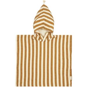 Nobodinoz - Portofino Musselin Poncho 3-6 Jahre, honey stripes waffle