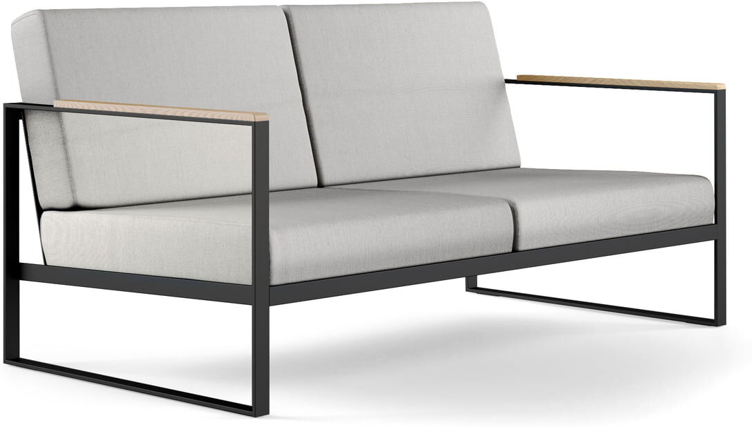 Röshults - Garden Easy 2-Sitzer Sofa, anthrazit / nature grey