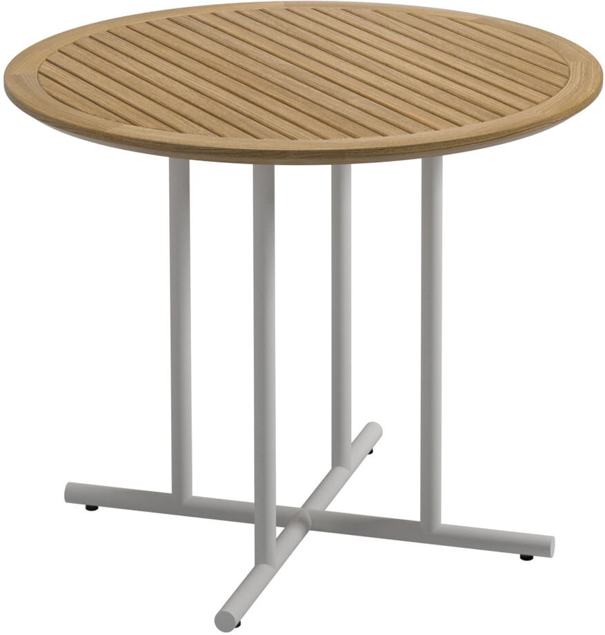 Gloster - Whirl Tisch, Ø 90 x H 74 cm, Teak / weiß