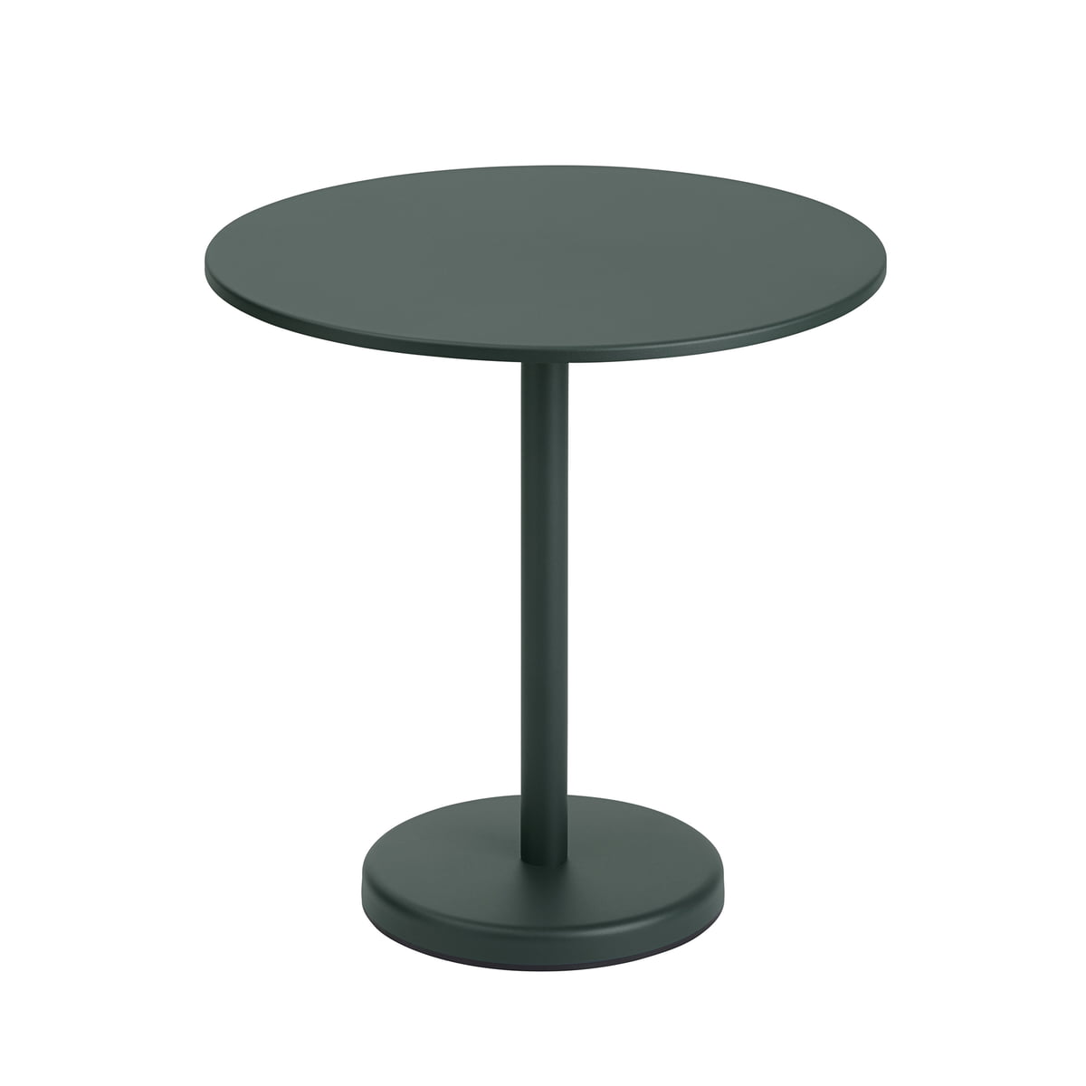 Muuto - Linear Steel Tisch, rund, Ø 70 cm, dunkelgrün