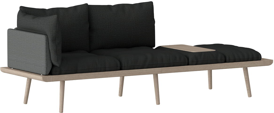 Umage - Lounge Around 3-Sitzer Sofa, Eiche, slate grey / dark grey