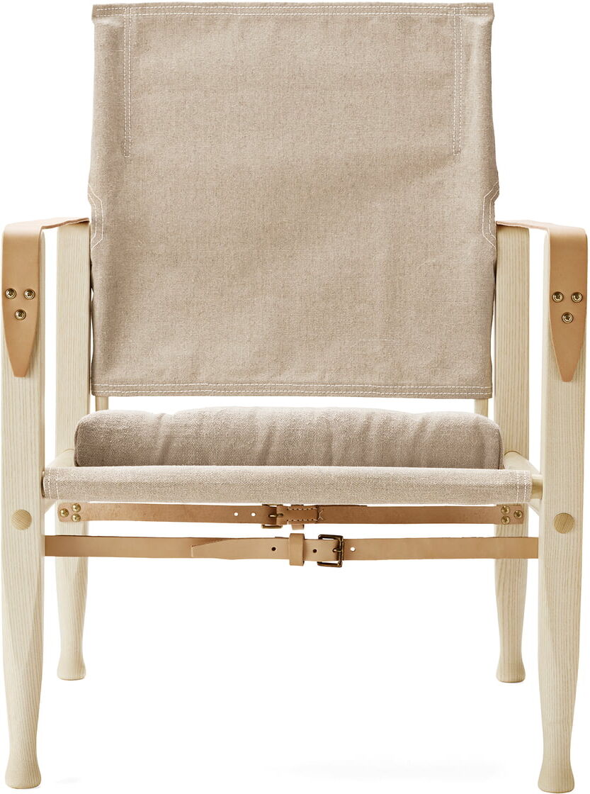 Carl Hansen - KK47000 Safari Chair, Esche geölt / Leder Natur / Canvas Natur