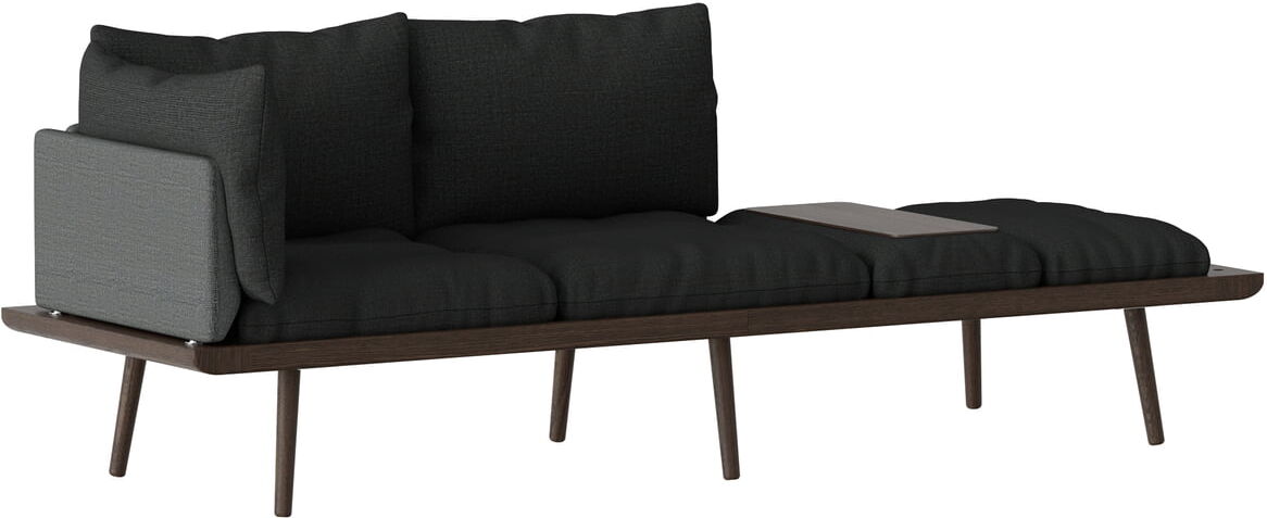 Umage - Lounge Around 3-Sitzer Sofa, Eiche dunkel, slate grey / dark grey