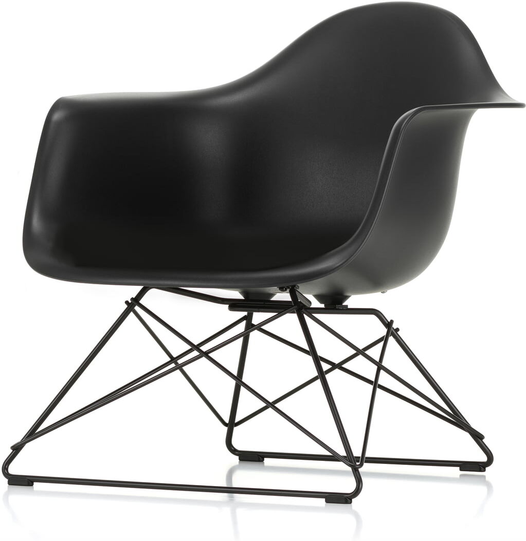 Vitra - Eames Plastic Armchair LAR, basic dark / tiefschwarz (Filzgleiter basic dark)