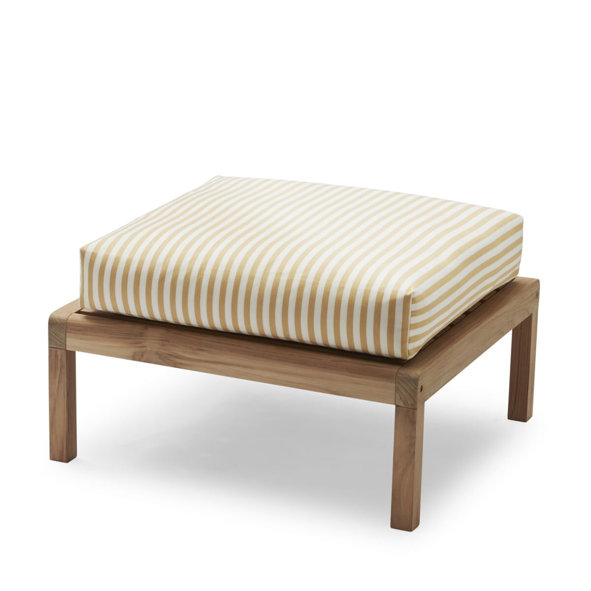 Skagerak - Virkelyst Pouf, Teak / goldgelb gestreift (Limited Edition)