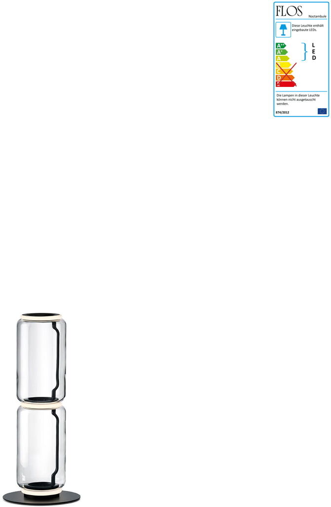 Flos - Noctambule LED Stehleuchte F2 Low Cylinder, schwarz Flos - Noctambule LED Stehleuchte F2 Low Cylinder, schwarz