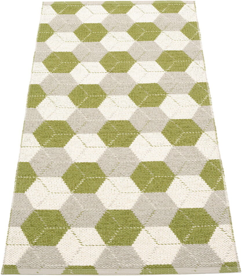 Pappelina - Trip Wendeteppich, 70 x 150 cm, olive / linen / vanilla