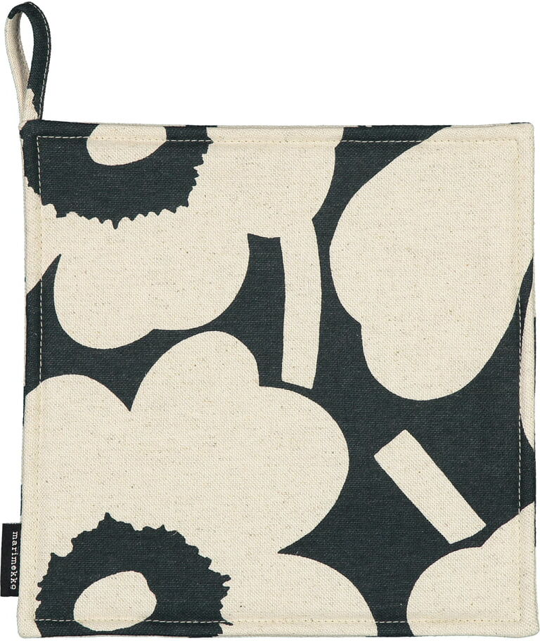 Marimekko - Pieni Unikko Topflappen, dunkelgrün / baumwollweiß