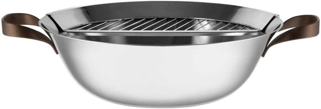 Alessi - Edo Wok ohne Deckel Ø 36 cm, Edelstahl