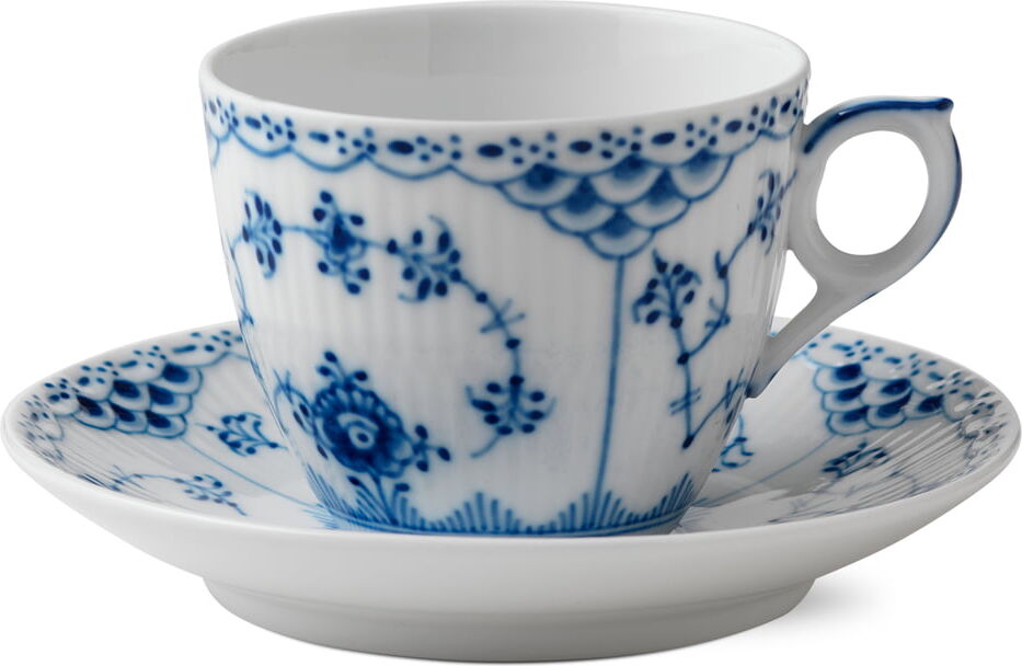 Royal Copenhagen - Musselmalet Halbspitze Tasse mit Untertasse 17 cl