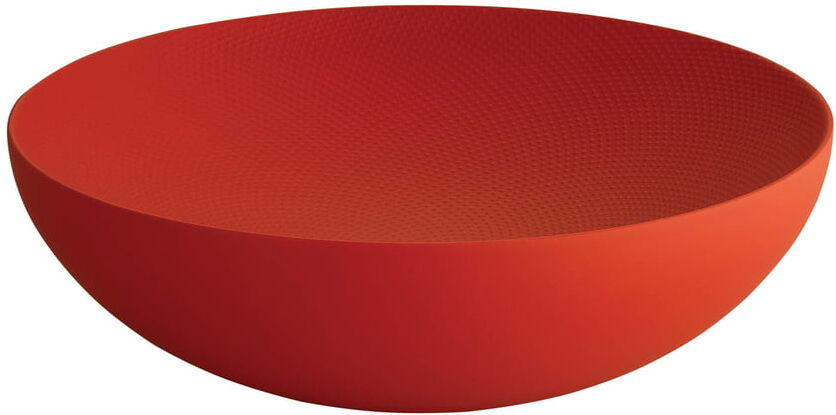 Alessi - Doppelwandige Schale, Ø 25 x H 7,3 cm, rot mit Reliefdekor Alessi - Doppelwandige Schale, Ø 25 x H 7,3 cm, rot mit Reliefdekor