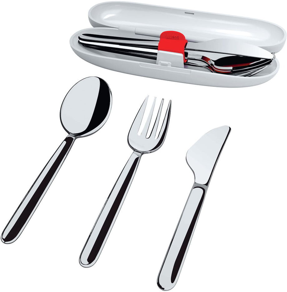 Alessi - Food à Porter Reisebesteck mit Etui, Edelstahl (4-tlg.)