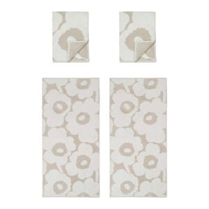 Marimekko - Unikko Handtuch Set, Badetuch & Handtuch, beige / weiß (4er-Set)