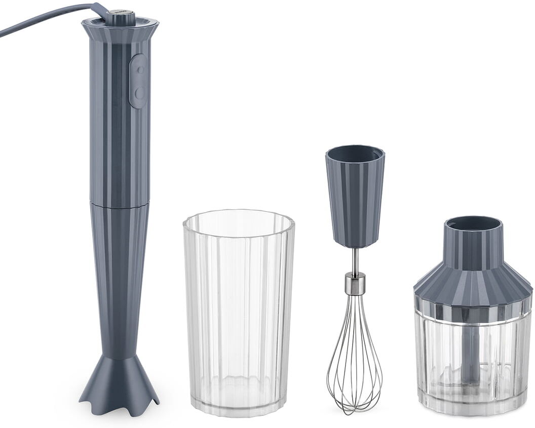 Alessi - Plissé Stabmixer Set, grau