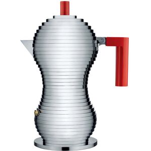 Alessi - Pulcina Espressokocher, 30 cl, induktionsgeeignet, silber / rot